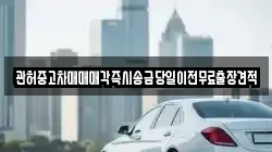 관허중고차매매매각즉시송금당일이전무료출장견적
