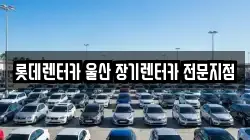 롯데렌터카 울산 장기렌터카 전문지점